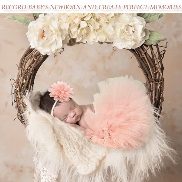 SPOKKI 4 PCS Newborn Photography Props Outfits-BabyTutu Skirt Cute Bow Headdress and Lace Rompers Flower Headband Sets for Infants Girl Boy - Image 5