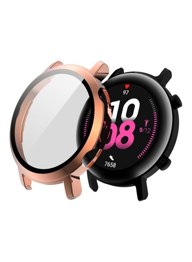 NIBEMINENT 2 In 1 Tempered Glass Screen Protector For Huawei Watch GT2 42mm Rose Gold - Image 2