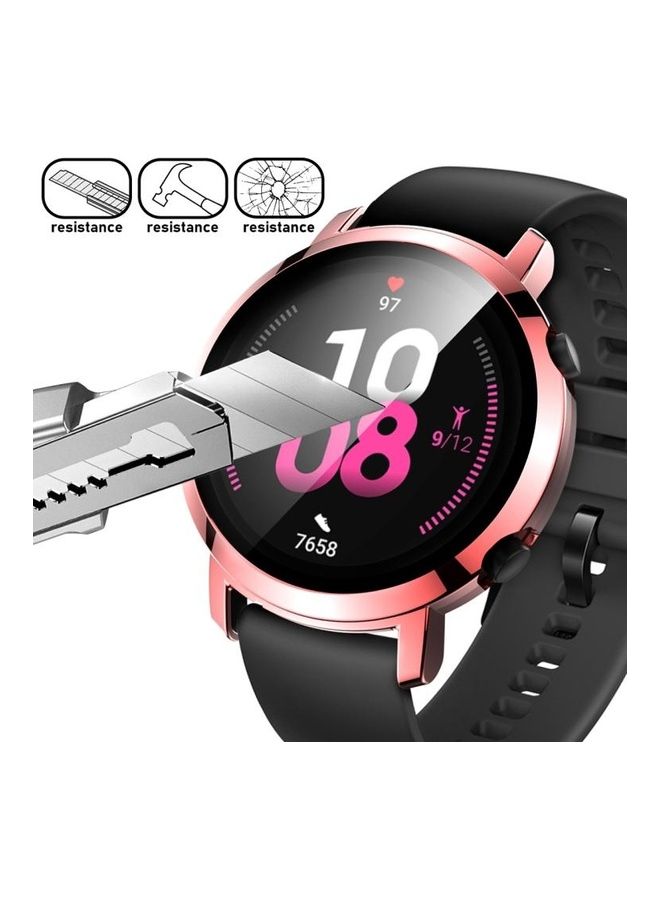 NIBEMINENT 2 In 1 Tempered Glass Screen Protector For Huawei Watch GT2 42mm Rose Gold - Image 5