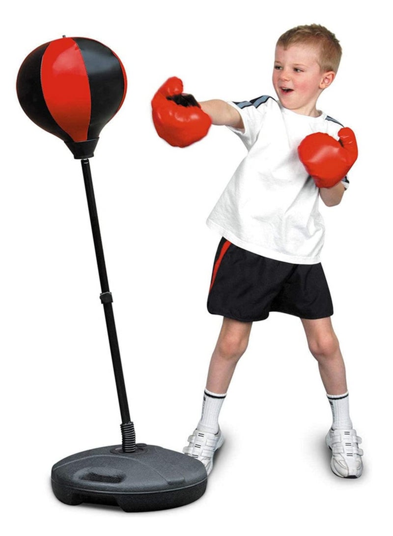 مجموعة كيس الملاكمة للأطفال مع قفازات ومضخة، ارتفاع قابل للتعديل (26-40 بوصة) للأعمار من 3-8 سنوات، لعبة ملاكمة مستقيمة للأولاد والبنات للرياضة والمرح في الداخل والخارج - هدية مثالية - Image 1