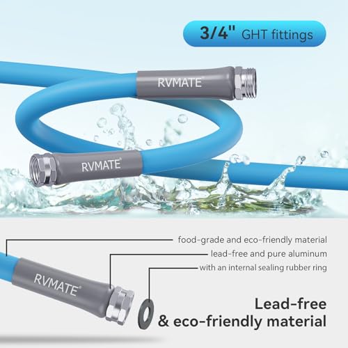 RVMATE RV Water Hose 35FT 58 Inner Diameter Drinking Water Hose Leadfree No Leaking Garden Hose For RVTrailerCamping RV Accessories - Image 3