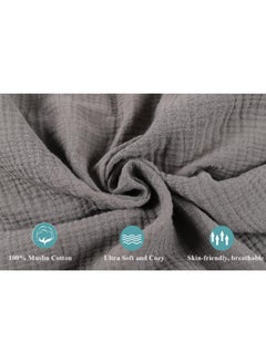 Knlpruhk Knlpruhk Muslin Travel Crib Fitted Sheets Compatible with Baby Bjorn, Guava Lotus Travel Crib and 24 x 42 Inch Travel Light Playard Mattress Snuggly Soft 100% Cotton Grey & Navy  - Image 2