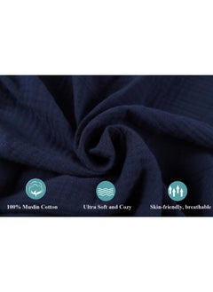 Knlpruhk Knlpruhk Muslin Travel Crib Fitted Sheets Compatible with Baby Bjorn, Guava Lotus Travel Crib and 24 x 42 Inch Travel Light Playard Mattress Snuggly Soft 100% Cotton Grey & Navy  - Image 3