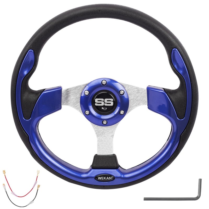 WEKANI Golf Cart Steering wheel for EZGO YAMAHA and Club Car Precedent Most Golf carts Black - Image 1