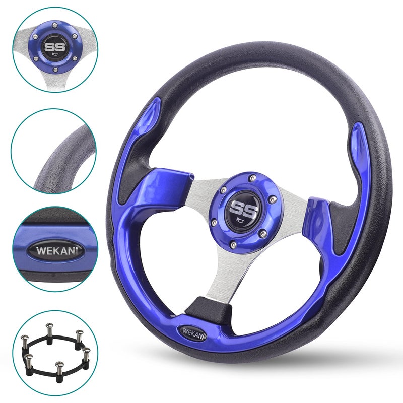 WEKANI Golf Cart Steering wheel for EZGO YAMAHA and Club Car Precedent Most Golf carts Black - Image 4