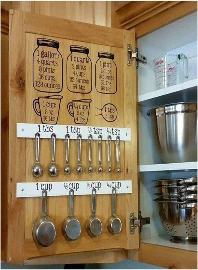 DmStore Set Kitchen Baking Cooking Cups Spoons Vinyl Decals - Measuring CONVERSIONS - Image 1