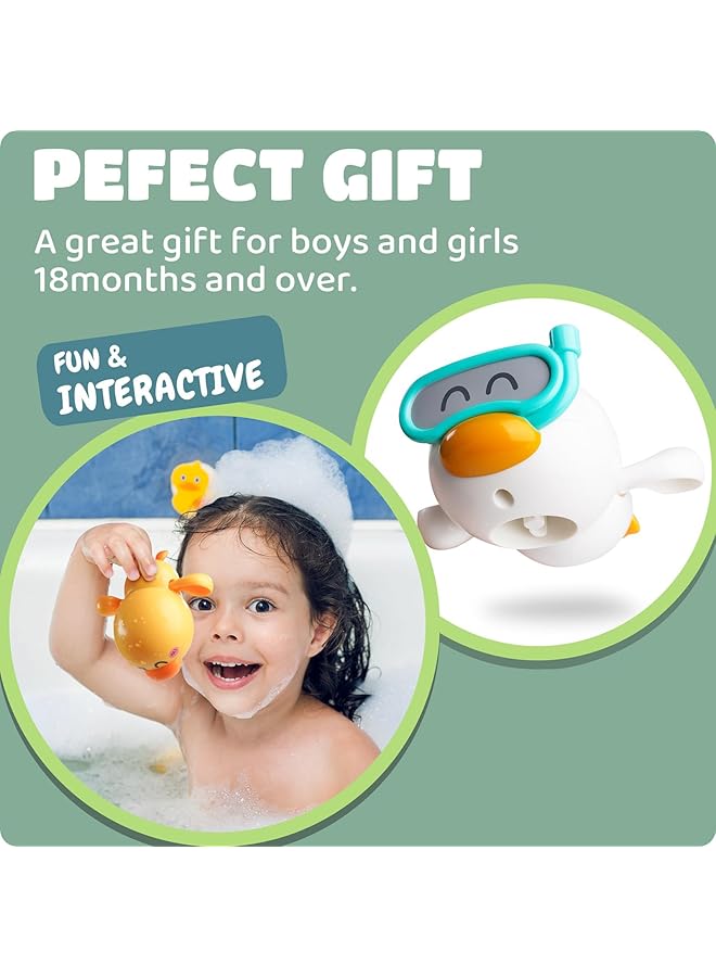 Excefore Baby Bath Toys 3 Pcs Wind Up Duck Bathtub Toys For Toddlers 1 3 Years Old Floating Pool Games Water Toys For Swimming For Boys And Girls - Image 5