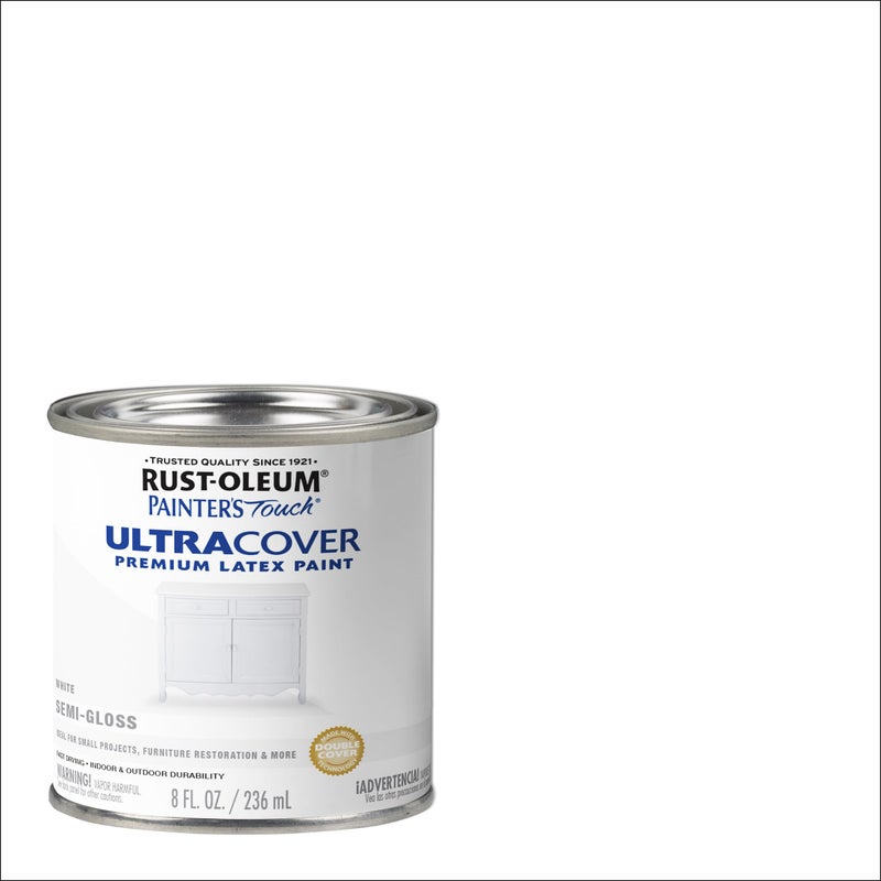 Rust-Oleum 1993730 Painter's Touch Latex Paint, Half Pint, Semi-Gloss White 8 Fl Oz (Pack of 1) - Image 3