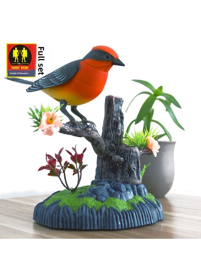 Shake The Sound Of The Same 513 Simulation Voice Control Double Cockerel Can Talk Recording Bird Fake Tree Ornaments Toy Generation Hair-Color:A Pair Of Crisp Bird Chirping Fake Trees-hl513ef-Specifications:Rechargeable Version [charger + Three Rechargeable Batteries]  - Image 2