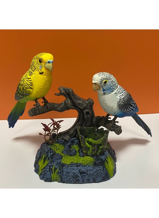 Shake The Sound Of The Same 513 Simulation Voice Control Double Cockerel Can Talk Recording Bird Fake Tree Ornaments Toy Generation Hair-Color:A Pair Of Crisp Bird Chirping Fake Trees-hl513ef-Specifications:Rechargeable Version [charger + Three Rechargeable Batteries]  - Image 5