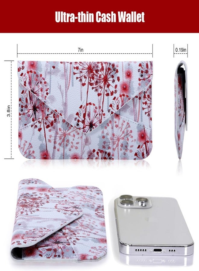XEYOU Women's Card Wallet Envelope Style Credit Card Holder Cute Cash Wallet for Ladies, Pink Dandelion, Casual - Image 4