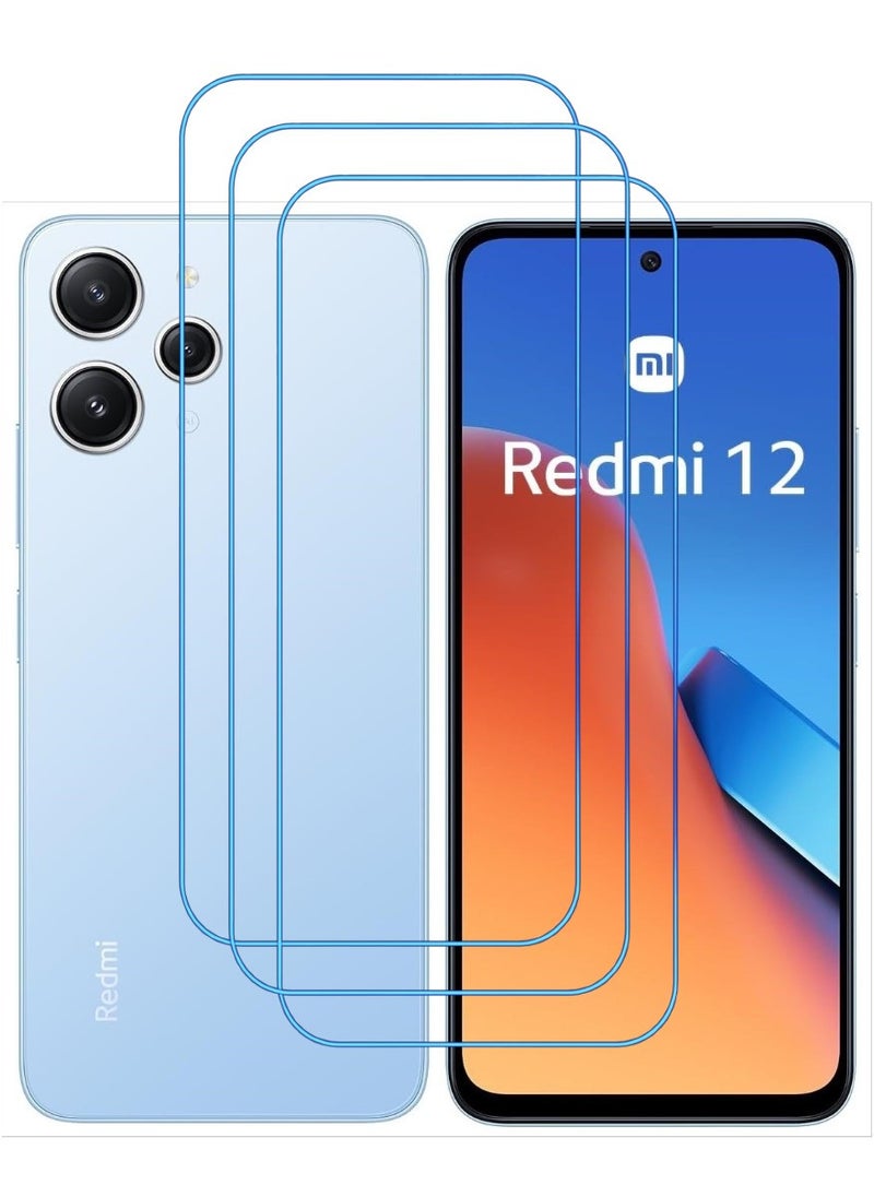 ACLIX 3 Pieces Antistatic ESD Dustproof Premium Quality High Definition Clear Tempered Glass Screen Protector Designed For Xiaomi Redmi 12 - Image 1