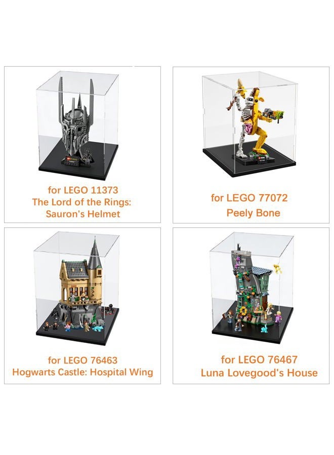 Elepure Thickened Clear Acrylic Display Case Assemble Countertop Box Storage Stand Protection Showcase for Figures Collectibles for Lego Models, 9.8x9.8x15.7in - Image 4