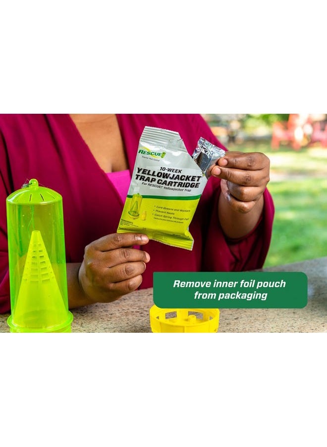 RESCUE ! Yellowjacket Attractant Cartridge (10 Week Supply) Reusable Yellowjacket Traps - (5 Pack) - Image 4