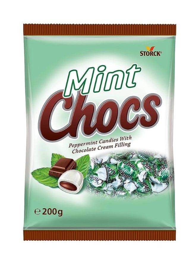Storck Bunte Welt Mint Chocs Peppermint Candies with Chocolate Cream Filling 200g  - Image 1