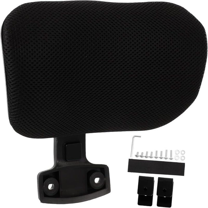 Adjustable Office Chair Headrest Pillow Fluffy Neck Support Cushion Black - Image 1