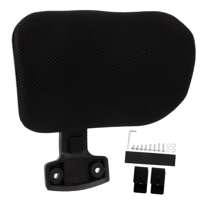 Adjustable Office Chair Headrest Pillow Fluffy Neck Support Cushion Black - Image 2