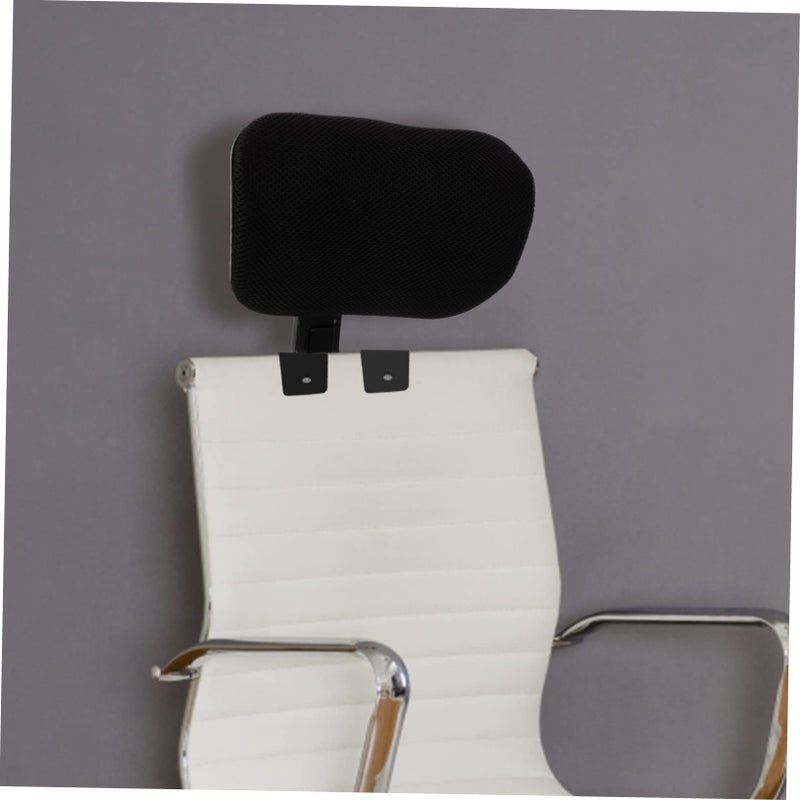 Adjustable Office Chair Headrest Pillow Fluffy Neck Support Cushion Black - Image 4