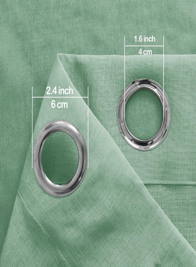 DWCN Ombre Sheer Curtains - Faux Linen Gradient Semi Voile Grommet Top Drapes Bedroom and Living Room Curtains, Set of 2 Window Curtain Panels, 52 x 84 Inch Length, Sage Green - Image 5