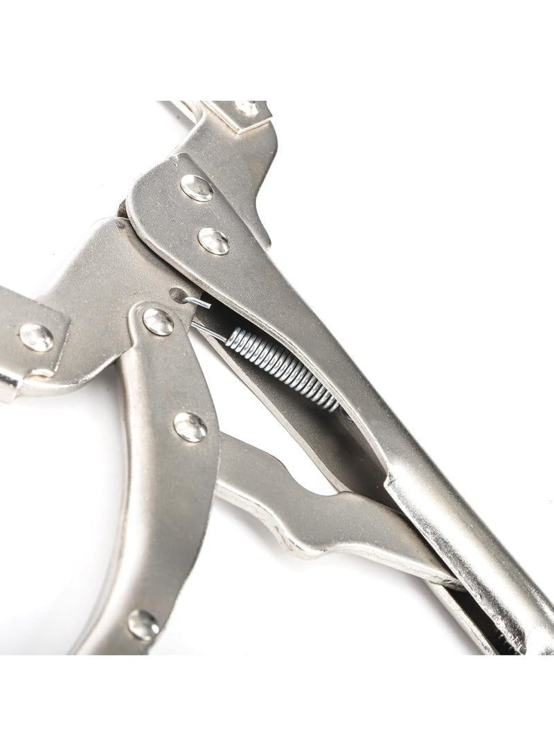 SYOSI Deep C Clamp, Heavy Duty Welding Clamps with Swivel Pads, Adjustable Locking Pliers for Woodworking Metalworking and Electrician Maintenance, 18 Inch Durable Welding Pliers Set of 3, Silver - Image 3