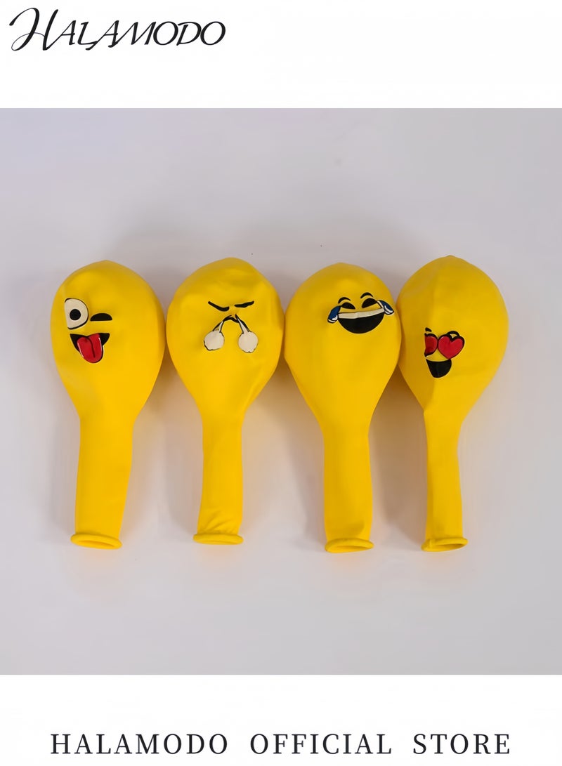 10-Piece Smiley Face Emoji Balloons Set Fun Yellow Birthday Party Decorations Cartoon Happy Face Balloons for Celebrations Events and Festive Occasions - Image 5