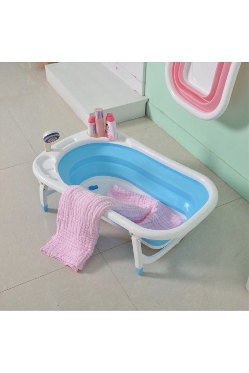 REXA Baby Folding Bathtub in Blue and White - Image 1