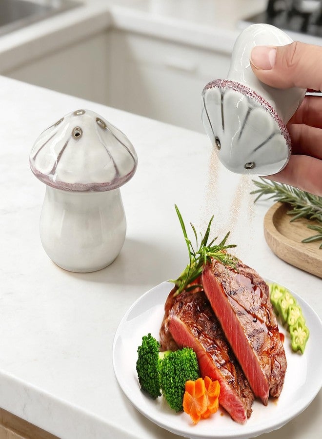 FALESHOS Ceramic Mushroom Salt and Pepper Shakers Set - Adorable Hand-Painted Spice Jars for Kitchen Countertop, Decorative Gift for Cottagecore Aesthetic Dining Table - Image 4