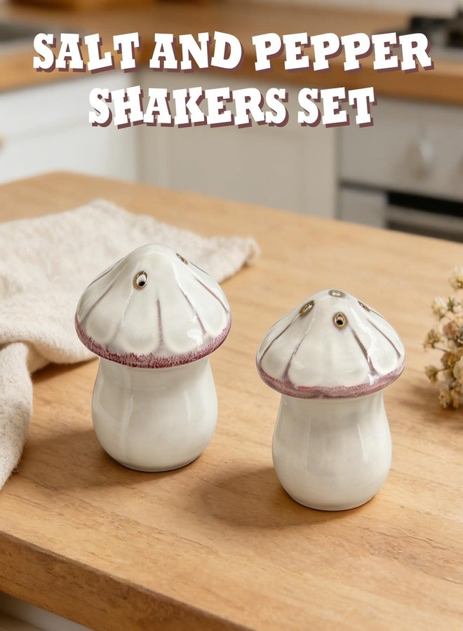 FALESHOS Ceramic Mushroom Salt and Pepper Shakers Set - Adorable Hand-Painted Spice Jars for Kitchen Countertop, Decorative Gift for Cottagecore Aesthetic Dining Table - Image 5
