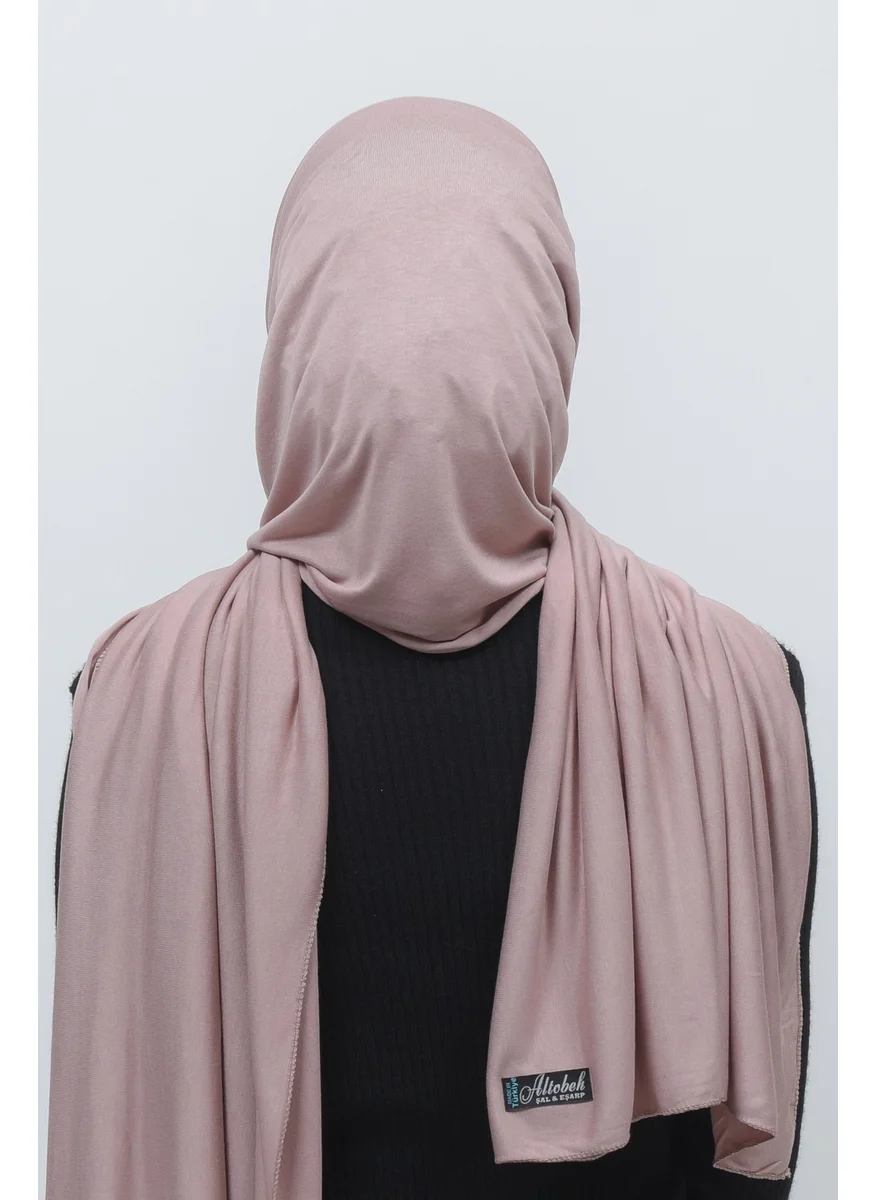 التوبة Hijab Combed Cotton Shawl Plain-Powder
