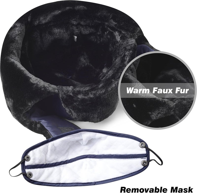 KOOLSOLY Trooper Trapper Hat,Winter Ski Hat with Winter Ear Flap and Ski Windproof Mask - Image 5