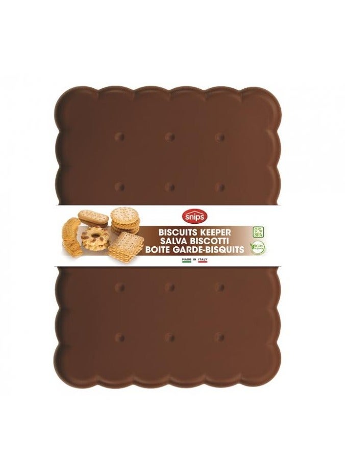 Snips Biscuit Saver Rectangle with Freshness Lid – Brown, 100% Made in Italy - Image 3