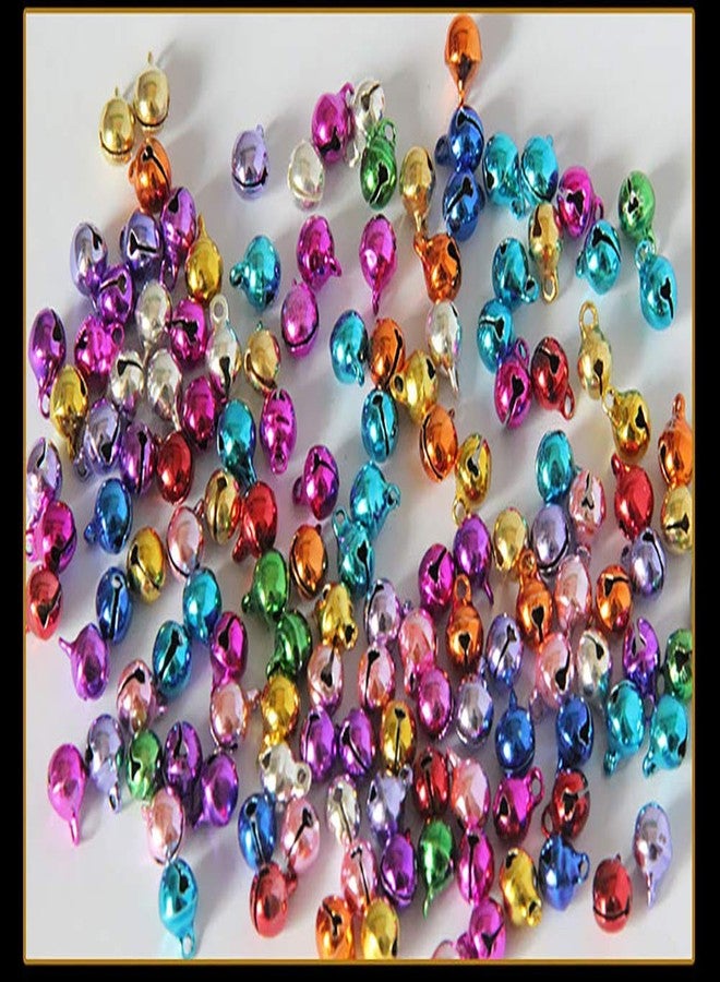 Fodattm 100PCS Small Copper Bell Jingle Bells Craft Bells Loose Beads Bell for Christmas Festival Decoration Home Decoration Jewelry Making DIY Bracelet Anklets Craft (Multicolor, 8mm) - Image 3
