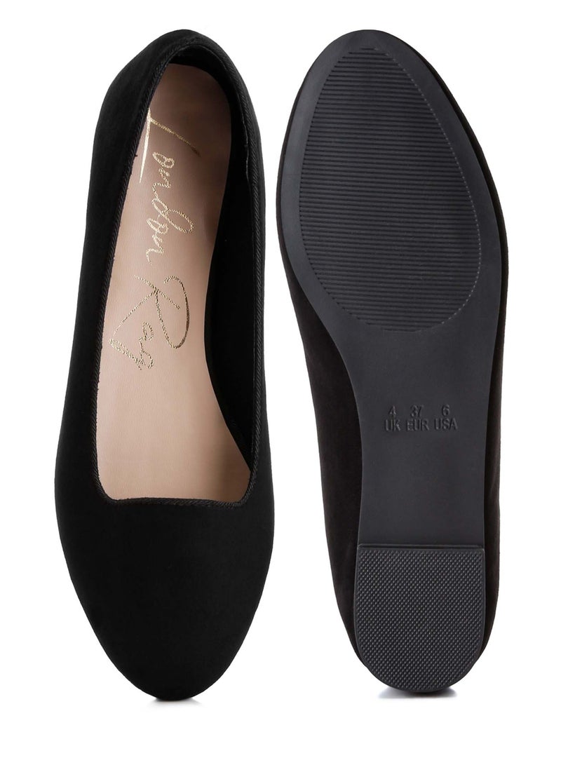 لندن راج أحذية باليه مسطحة كاجوال باللون الأسود - Image 4