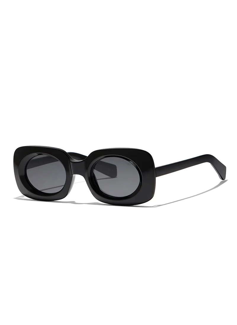 Blackout Duo,Women Sunglasses, Rectangle Sunglasses, UV Protection: UV400 (Black,Black)