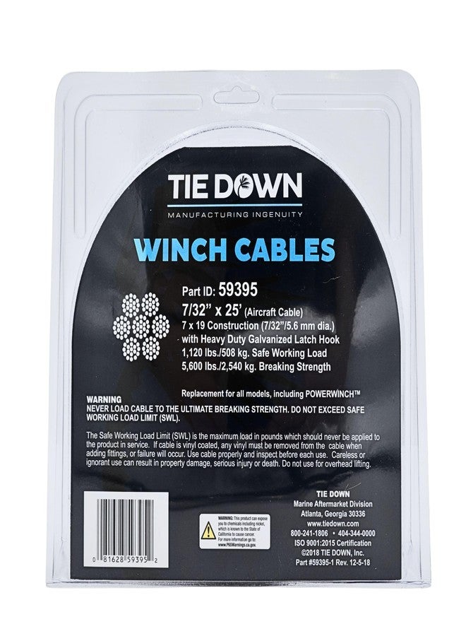تاي داون كابل ونش من شركة Tie Down Engineering رقم 59395، مقاس 7/32 بوصة × 25 قدمًا - Image 5