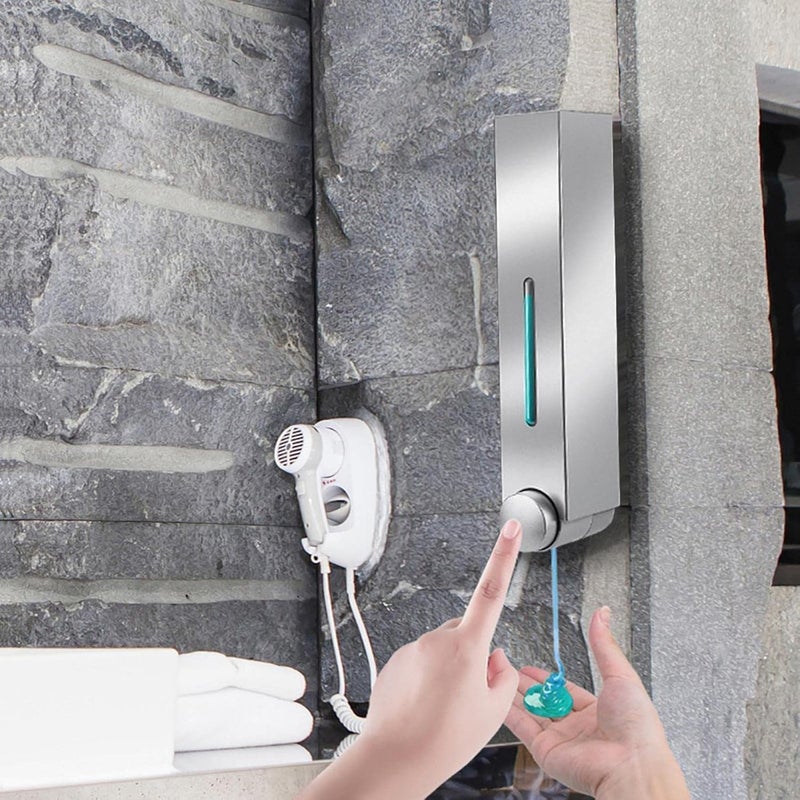Aimko Wall Mounted Manual Push-Button Liquid Soap Dispenser Versatile Use for Shower, Lotion, Shampoo Durable Chrome Finish | Easy Installation Ideal for Home and Commercial Bathrooms Hygienic(1PCS) - Image 2