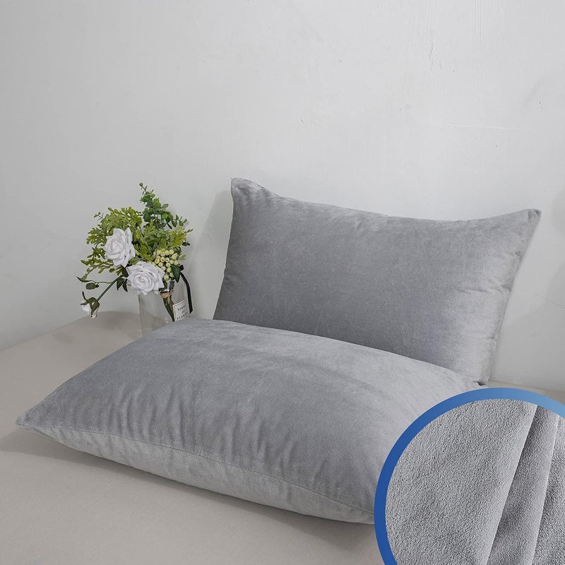 Edenwald Pillow Protector for Memory Foam Pillow Set of 2 pcs Pillow Cover for Orthopedic Pillows Washable Protectors XL King Size 175 x 27 x 5 Inches GreyPillow Cover Only Not Pillows - Image 2