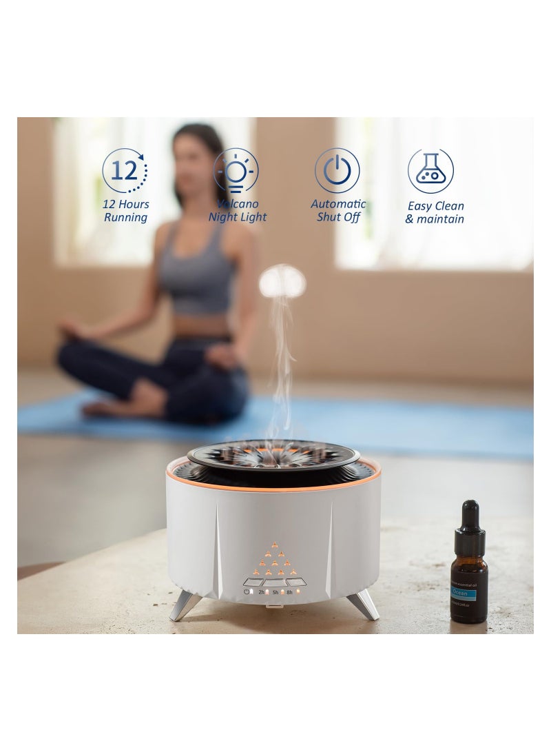 Zikra Essential Oil Diffuser for Large Rooms, (Watch the Video) Jellyfish Mist Aromatherapy Diffuser Ultrasonic Oil Diffuser 12-Hour Continuous Mist Diffuser for Home Bedroom, Auto Off, Volcano Light - Image 3