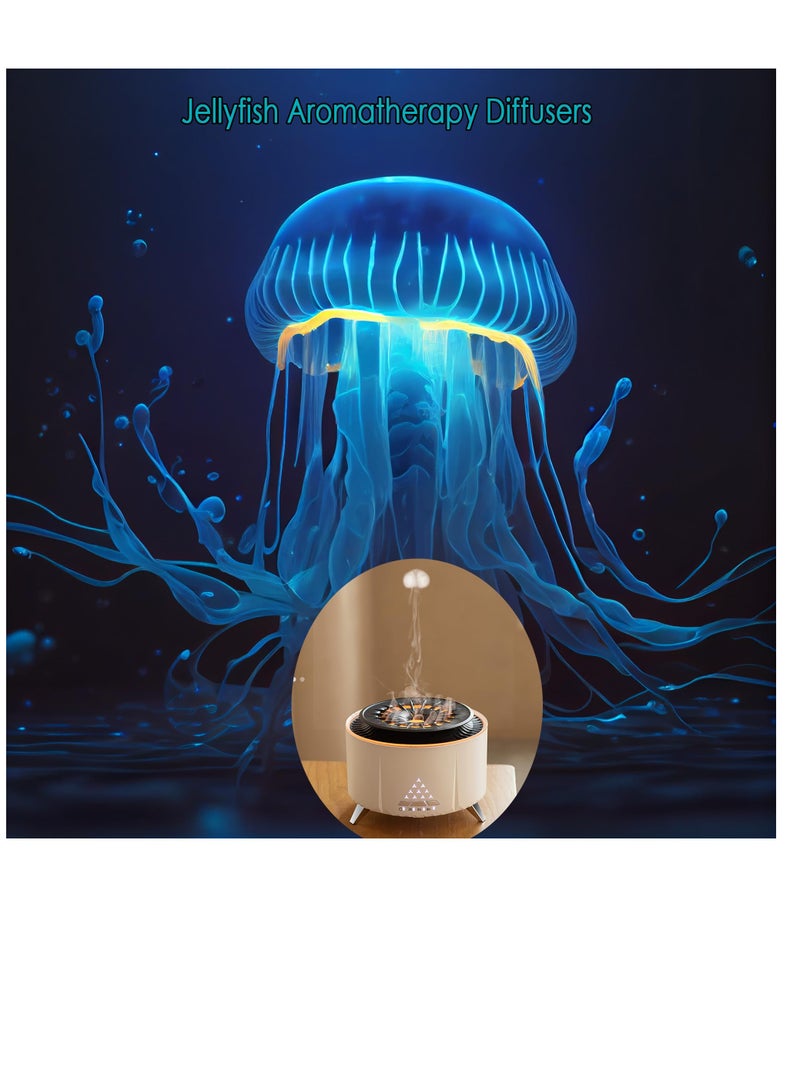 Zikra Essential Oil Diffuser for Large Rooms, (Watch the Video) Jellyfish Mist Aromatherapy Diffuser Ultrasonic Oil Diffuser 12-Hour Continuous Mist Diffuser for Home Bedroom, Auto Off, Volcano Light - Image 2
