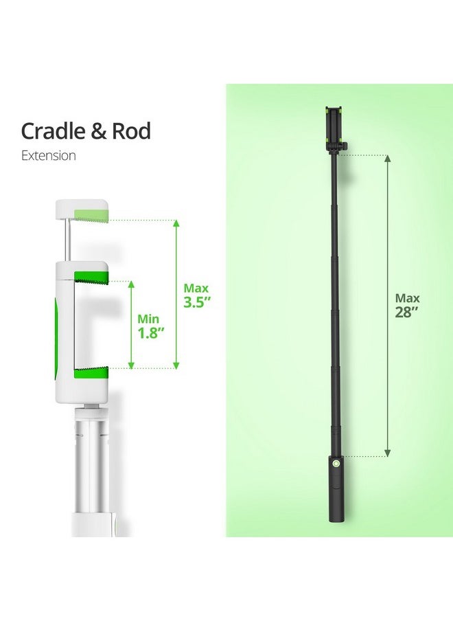 iOttie - Migo Mini Selfie Stick Gopro Pole With Detachable Bluetooth Remote Shutter Tripod Mount For Iphone 7 Plus Galaxy S7 Edge And Hero4 White - Image 1