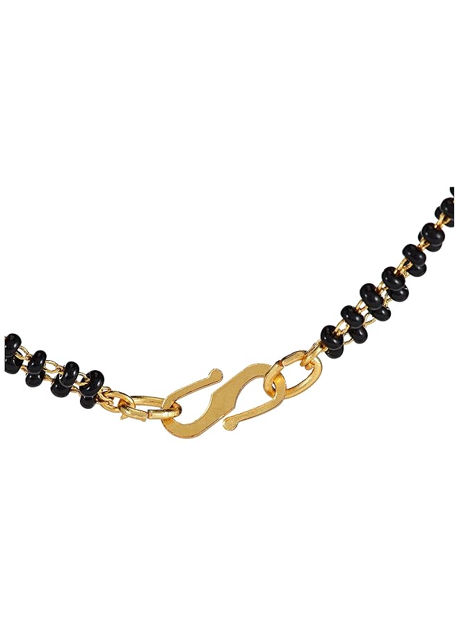 YouBella Latest Design Stylish Traditional Gold Plated And American Diamond Mangalsutra For Women Ybms_10039A Golden - Image 3