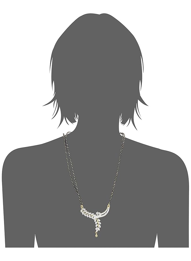 YouBella Latest Design Stylish Traditional Gold Plated And American Diamond Mangalsutra For Women Ybms_10039A Golden - Image 4