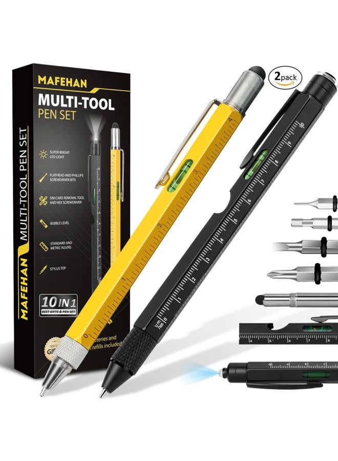 MAFEHAN 10 in 1 Multi Tool Pen Set - Christmas Gifts for Dad, Grandpa, Men - Stocking Stuffers, Cool Gadgets for Birthdays - Image 1