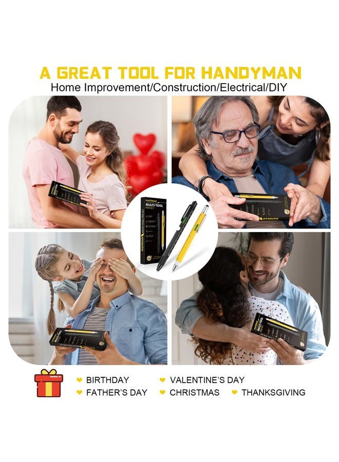 MAFEHAN 10 in 1 Multi Tool Pen Set - Christmas Gifts for Dad, Grandpa, Men - Stocking Stuffers, Cool Gadgets for Birthdays - Image 2