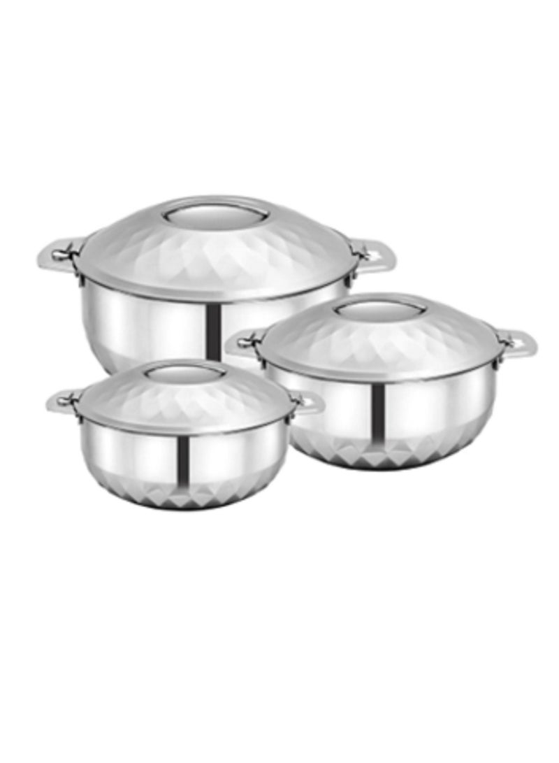 بوهارا حافظة طعام استانلس ستيل هندي طقم3 2500+3500+5000مل