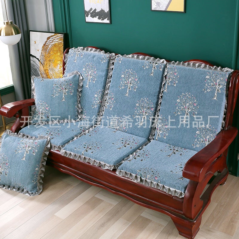 Thickened Plush One-Piece Sponge Red Wooden Sofa Cushion Solid Wood Sofa Cushion With Backrest Removable And Washable - Image 5