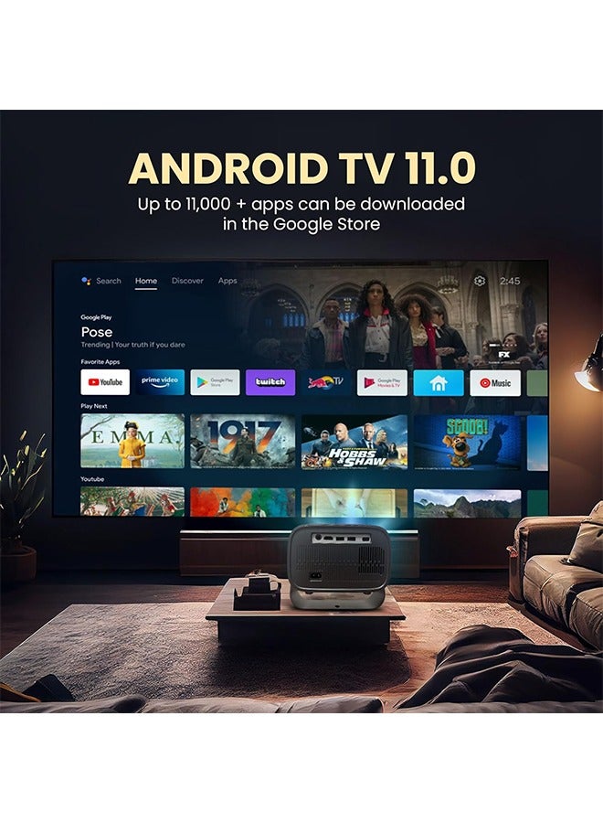 Bukela LED Portable Projector - Projector 4k Full Hd Wifi - Support 200 Inches - Portable Projector with Remote Control - 5G Wifi and Bluetooth - Electric Focus - Mobile Home Theater - Movie Projector Compatible with Android /iOS /Windows /TV Stick /PC - Image 3