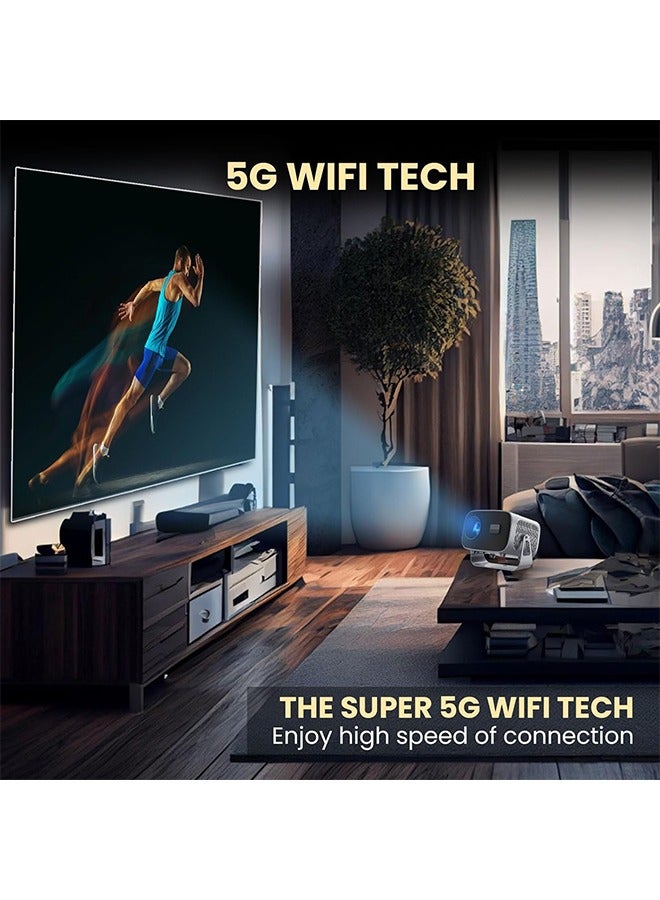 Bukela LED Portable Projector - Projector 4k Full Hd Wifi - Support 200 Inches - Portable Projector with Remote Control - 5G Wifi and Bluetooth - Electric Focus - Mobile Home Theater - Movie Projector Compatible with Android /iOS /Windows /TV Stick /PC - Image 4