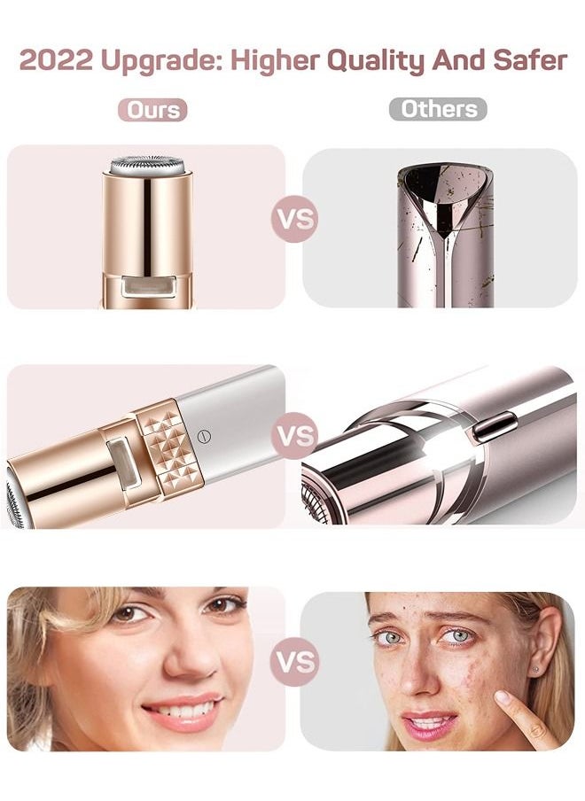 Facial Hair Removal for Women Eyebrow Trimmer and Face Shavers for Women Hair Removal Device for Eyebrows Peach Fuzz Lips Arms with Light