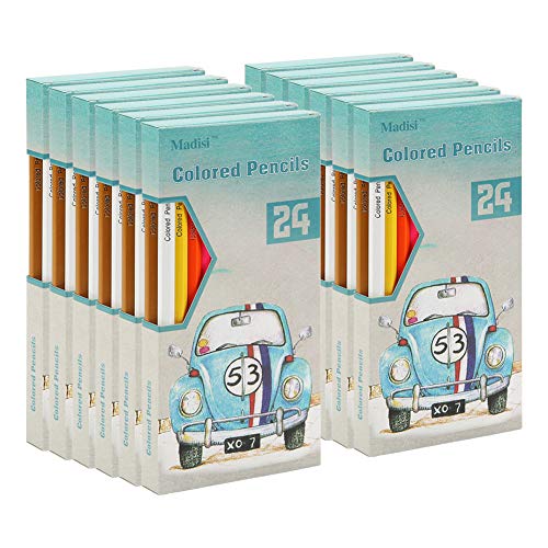 Madisi Colored Pencils Bulk PreSharpened 12 Packs of 24Count 288 Colored Pencils for Kids